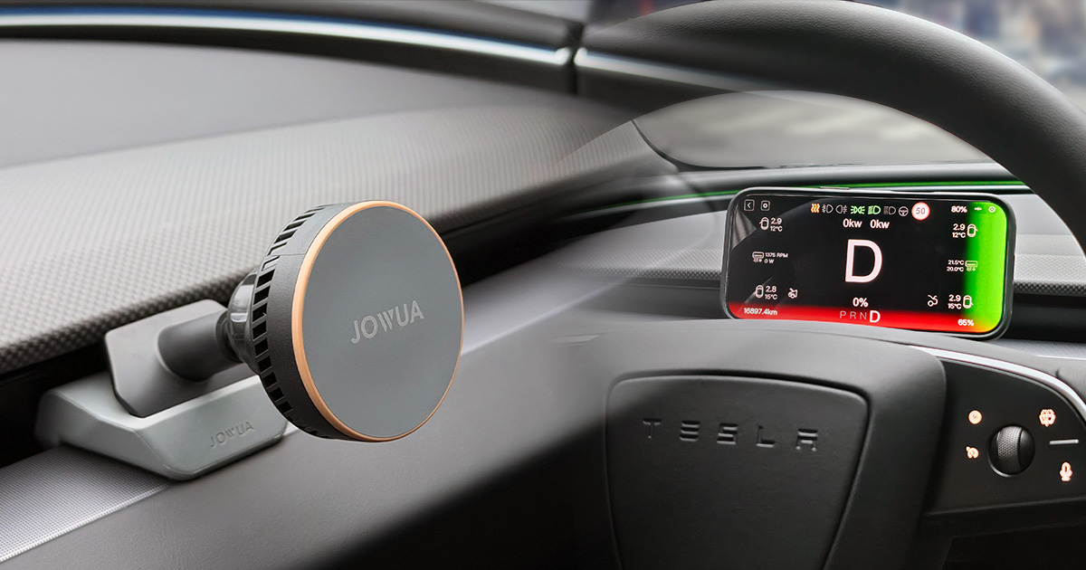 JOWUA 出風口 MagSafe 手機架！iPhone 也能當特斯拉儀表板